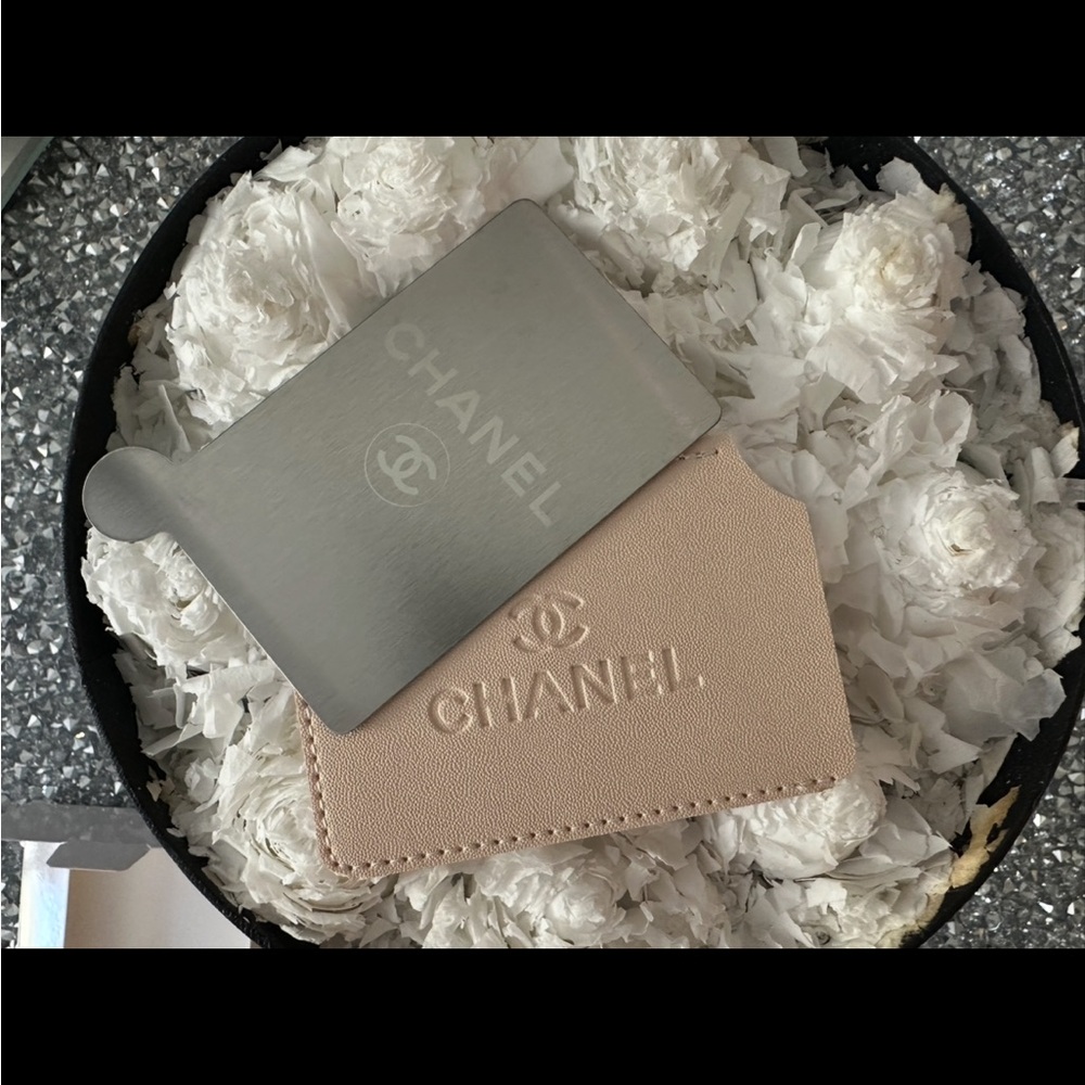 Chanel beauty mirror in protective Beige cover
